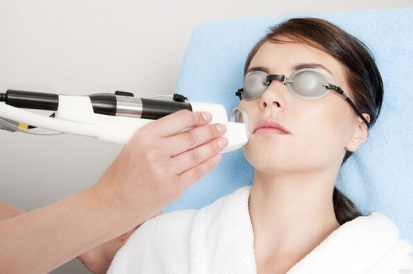 perform a procedure for skin rejuvenation with the laser